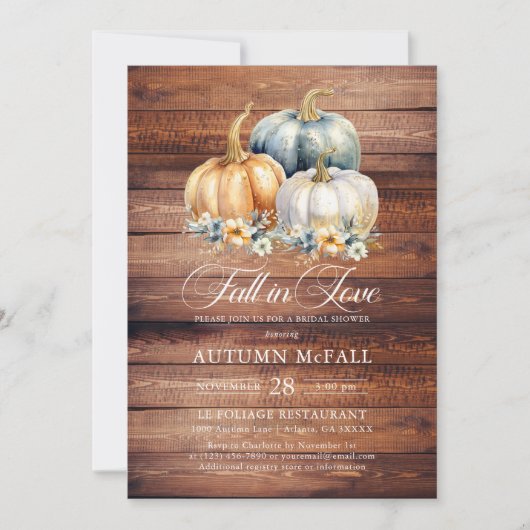 Herfst in liefde rustiek Vrijgezellenfeest gouden Kaart (Voorkant)