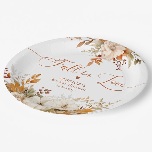 Herfst in liefde rustiek vrijgezellenfeest papieren bordje (Gekanteld)