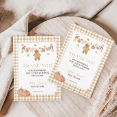 Herfst in Liefde Rustieke Baby Clothesline Baby sh Bedankkaart