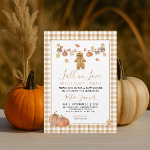Herfst in Liefde Rustieke Baby Clothesline Baby sh Kaart
