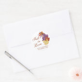 Herfst in liefde rustieke bladeren bruids bruiloft ronde sticker (Envelop)