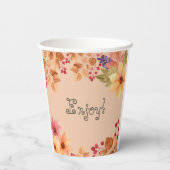 Herfst in Liefde Rustieke Bloemen Herfst Baby show Papieren Bekers (Achterkant)