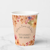Herfst in Liefde Rustieke Bloemen Herfst Baby show Papieren Bekers (Voorkant)
