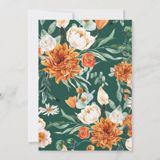 Herfst in liefde rustieke bloemenherfst Vrijgezell Kaart (Achterkant)