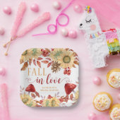 Herfst in liefde rustieke bloemenherfst Vrijgezell Papieren Bordje (Feest)