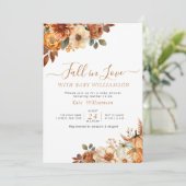Herfst in liefde rustieke bloemenuitnodiging baby kaart (Staand voorkant)