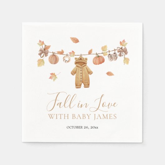 Herfst in Liefde Rustieke Boho Herfst Baby shower Servet (Voorkant)