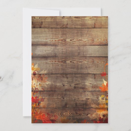 Herfst in liefde rustieke bruidsdouche uitnodiging (Achterkant)