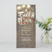 Herfst in liefde rustieke bruiloft programma's (Staand voorkant)