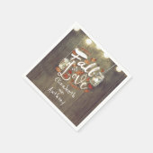 Herfst in liefde rustieke bruiloft servet (Hoek)