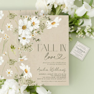 Herfst in Liefde Rustieke Daisy Wildflower Kaart