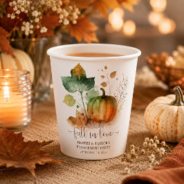 Herfst in liefde rustieke elegante pompoen papieren bekers