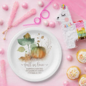 Herfst in liefde rustieke elegante pompoen papieren bordje (Feest)