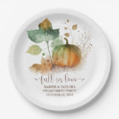 Herfst in liefde rustieke elegante pompoen papieren bordje (Voorkant)