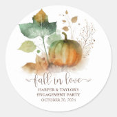 Herfst in liefde rustieke elegante pompoen ronde sticker (Voorkant)