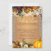 Herfst in Liefde rustieke floral burlap vrijgezell Kaart (Voorkant)