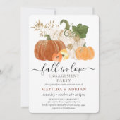 Herfst in liefde rustieke glitter pompoen Verlovin Kaart (Voorkant)