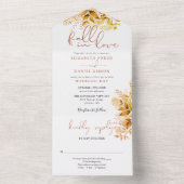 Herfst in liefde rustieke groen bruiloft all in one uitnodiging (Binnen)
