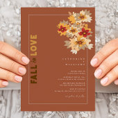 Herfst in liefde rustieke herfst bloemenbruiloft kaart
