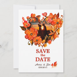 Herfst in liefde rustieke herfst bloemenfoto save the date
