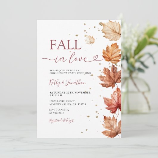 Herfst in Liefde Rustieke Herfst Herfst Vertrek Ve Kaart (Staand voorkant)