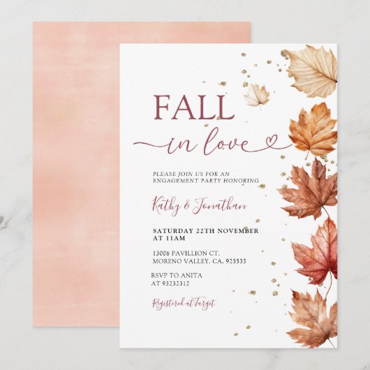 Herfst in Liefde Rustieke Herfst Herfst Vertrek Ve Kaart (Voorkant / Achterkant)