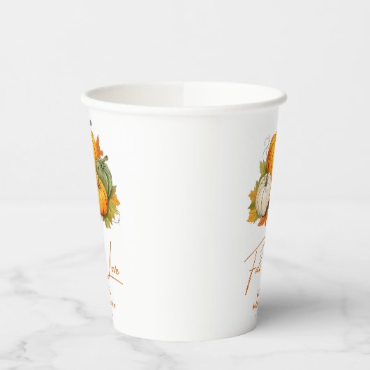 Herfst in Liefde Rustieke Herfst Pompoen Vrijgezel Papieren Bekers (Links)