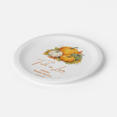 Herfst in Liefde Rustieke Herfst Pompoen Vrijgezel Papieren Bordje (Gekanteld)