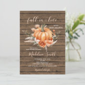 Herfst in liefde rustieke houten pompoen met Baby  Kaart (Staand voorkant)