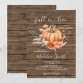 Herfst in liefde rustieke houten pompoen met Baby  Kaart (Voorkant / Achterkant)