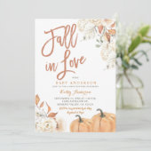 Herfst in liefde rustieke pompoen Baby shower Kaart (Staand voorkant)