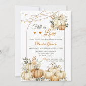 Herfst In Liefde Rustieke Pompoen Bloemen Baby sho Kaart (Voorkant)