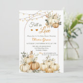 Herfst In Liefde Rustieke Pompoen Bloemen Baby sho Kaart (Staand voorkant)