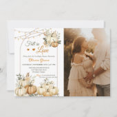 Herfst In Liefde Rustieke Pompoen Bloemen Baby sho Kaart (Voorkant)