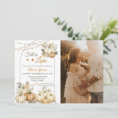 Herfst In Liefde Rustieke Pompoen Bloemen Baby sho Kaart (Staand voorkant)