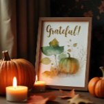 Herfst in liefde rustieke pompoen poster<br><div class="desc">Dankbaar - Herfstfeest</div>