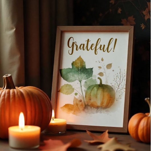 Herfst in liefde rustieke pompoen poster