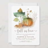 Herfst in liefde rustieke pompoen verlovingsfeest kaart (Voorkant)