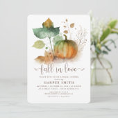 Herfst in liefde rustieke pompoen Vrijgezellenfees Kaart (Staand voorkant)