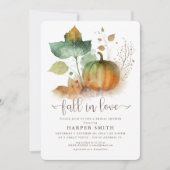 Herfst in liefde rustieke pompoen Vrijgezellenfees Kaart (Voorkant)