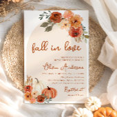 Herfst in liefde rustieke pompoen Vrijgezellenfees Kaart