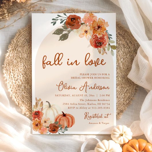 Herfst in liefde rustieke pompoen Vrijgezellenfees Kaart