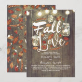 Herfst in liefde rustieke verlovingsfeest kaart (Voorkant / Achterkant)