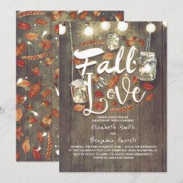 Herfst in liefde rustieke verlovingsfeest kaart