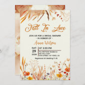 herfst in liefde Rustieke waterverf Vrijgezellenfe Kaart (Voorkant / Achterkant)