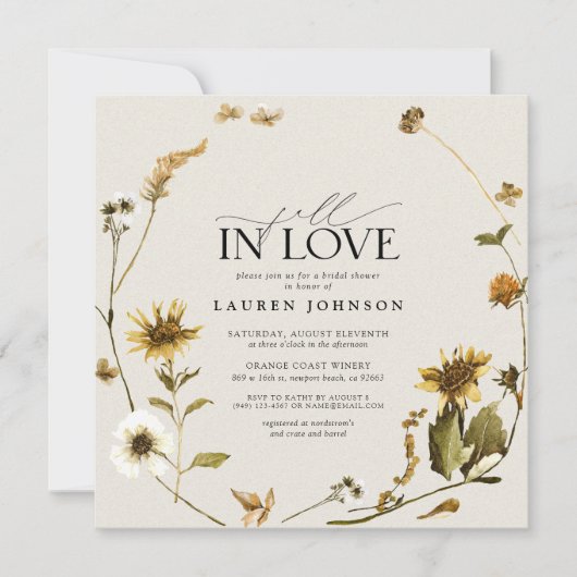 Herfst in liefde rustieke zonnebloem Vrijgezellenf Kaart (Voorkant)