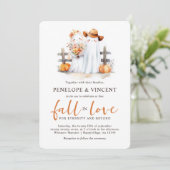 Herfst in liefde Schattigee geesten bruiloft uitno Kaart (Staand voorkant)
