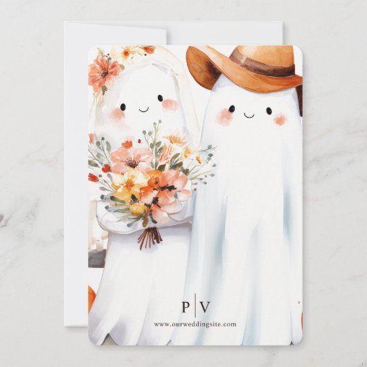 Herfst in liefde Schattigee geesten bruiloft uitno Kaart (Achterkant)