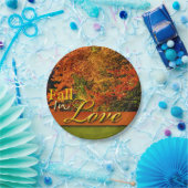 Herfst in liefde Schilderachtig Rustic Wedding Fot Papieren Bordje (Feest)