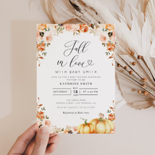 herfst in liefde script baby shower-uitnodiging kaart